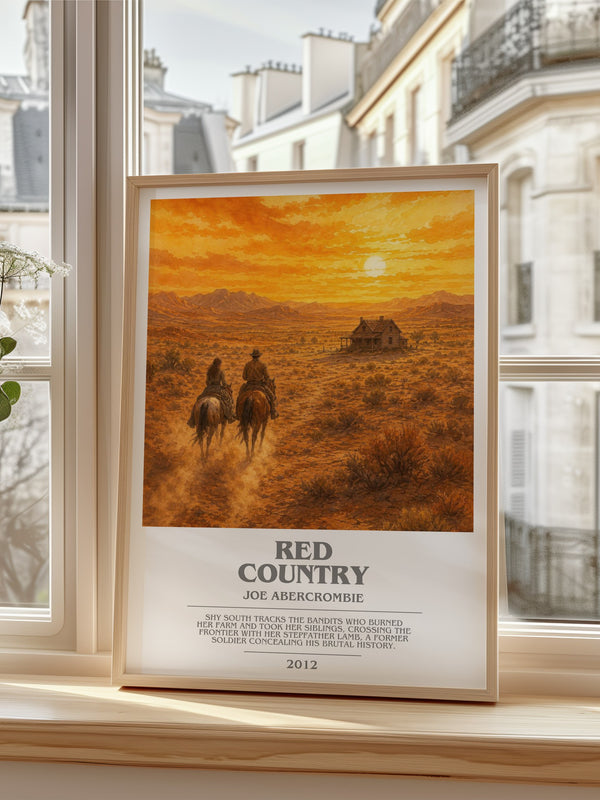 Red Country bookish poster colour and style options – Joe Abercrombie book art