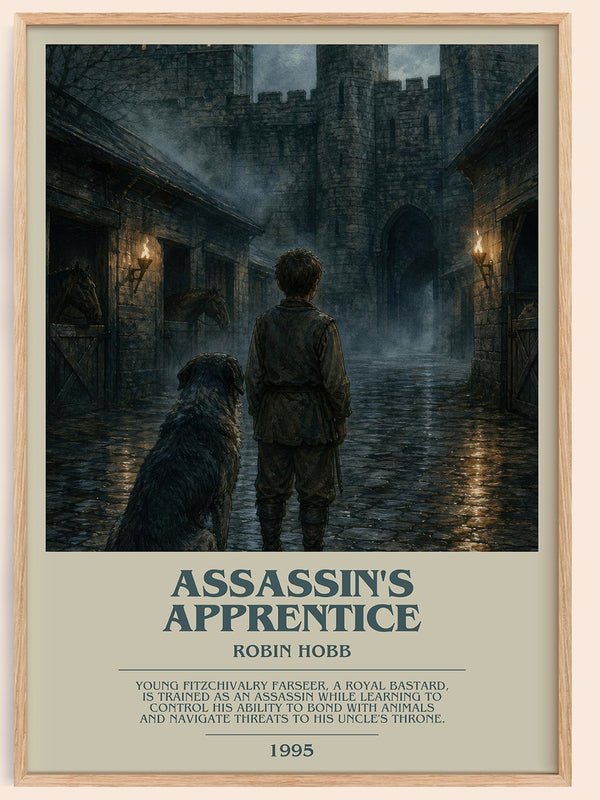 Assassin's Apprentice bookish book poster by Robin Hobb – framed literary art print