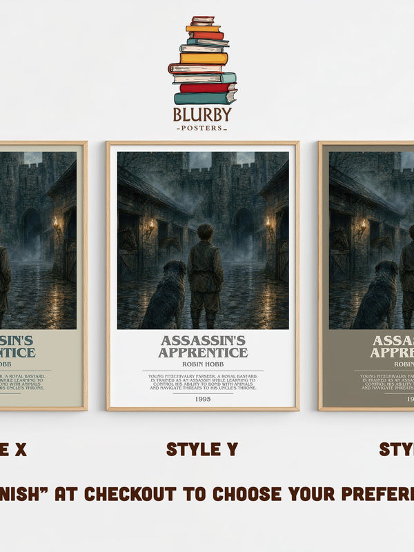 Assassin's Apprentice bookish print in frame leaning in hallway – fantasy wall art