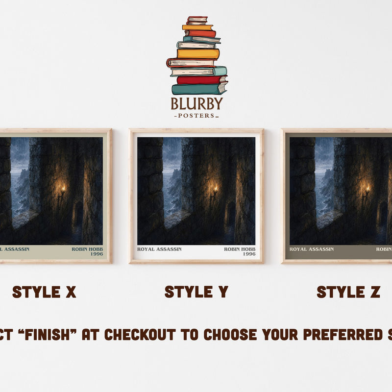 Royal Assassin literary print in frame leaning in hallway – fantasy wall art