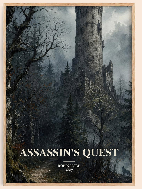 Assassin's Quest watercolour book poster by Robin Hobb – framed literary art print