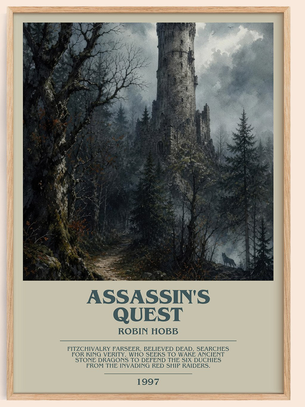 Assassin's Quest bookish book poster by Robin Hobb – framed literary art print