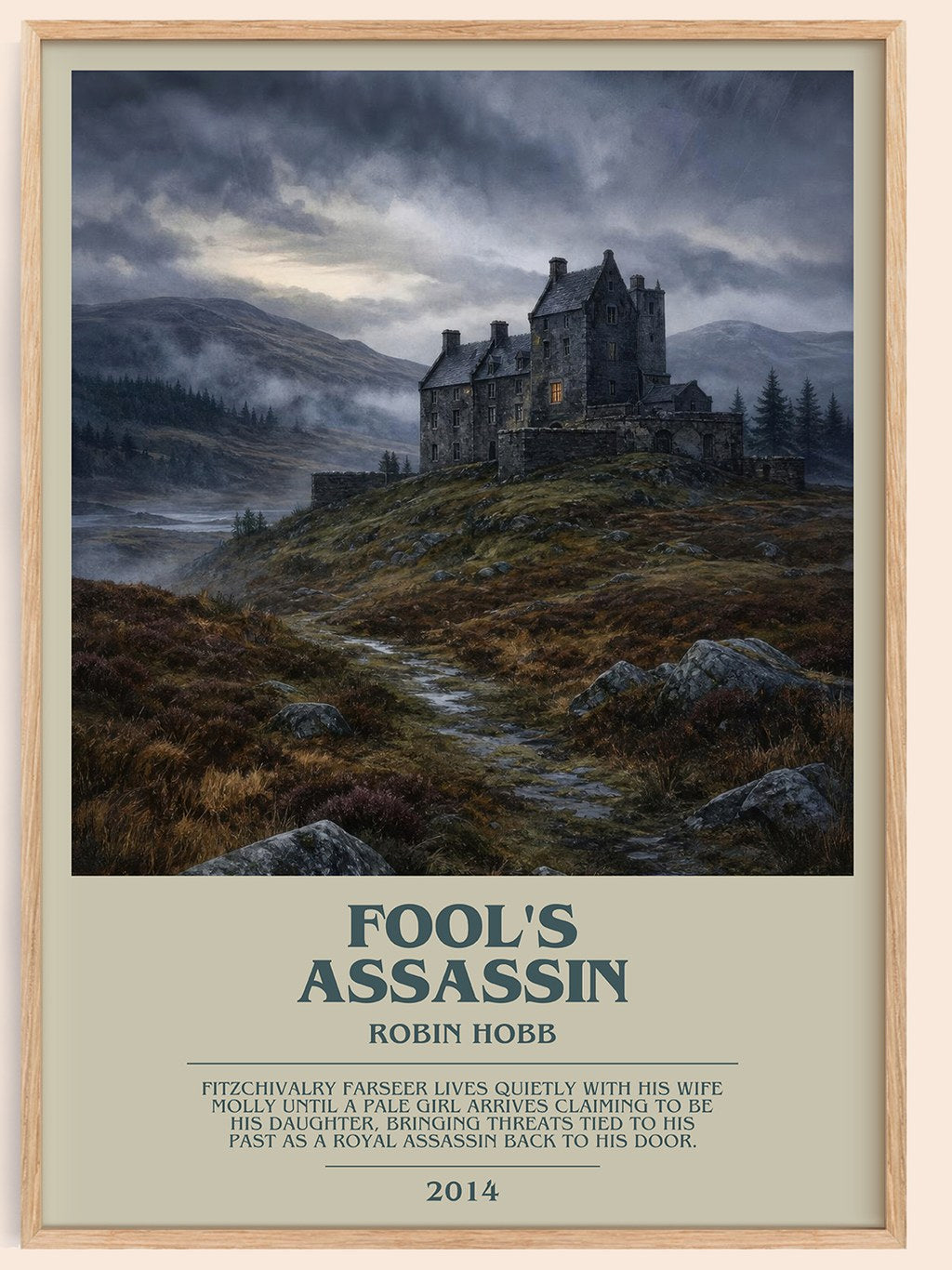Fool's Assassin bookish book poster by Robin Hobb – framed literary art print