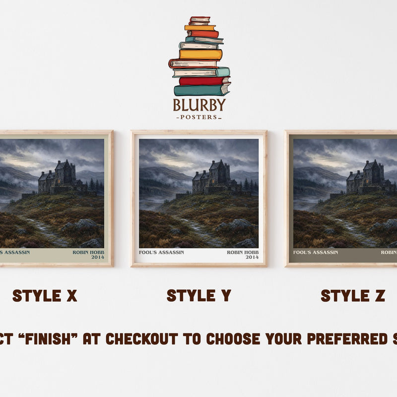 Fool's Assassin literary print in frame leaning in hallway – fantasy wall art