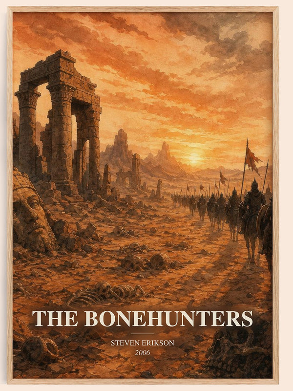 The Bonehunters watercolour book poster by Steven Erikson – framed literary art print