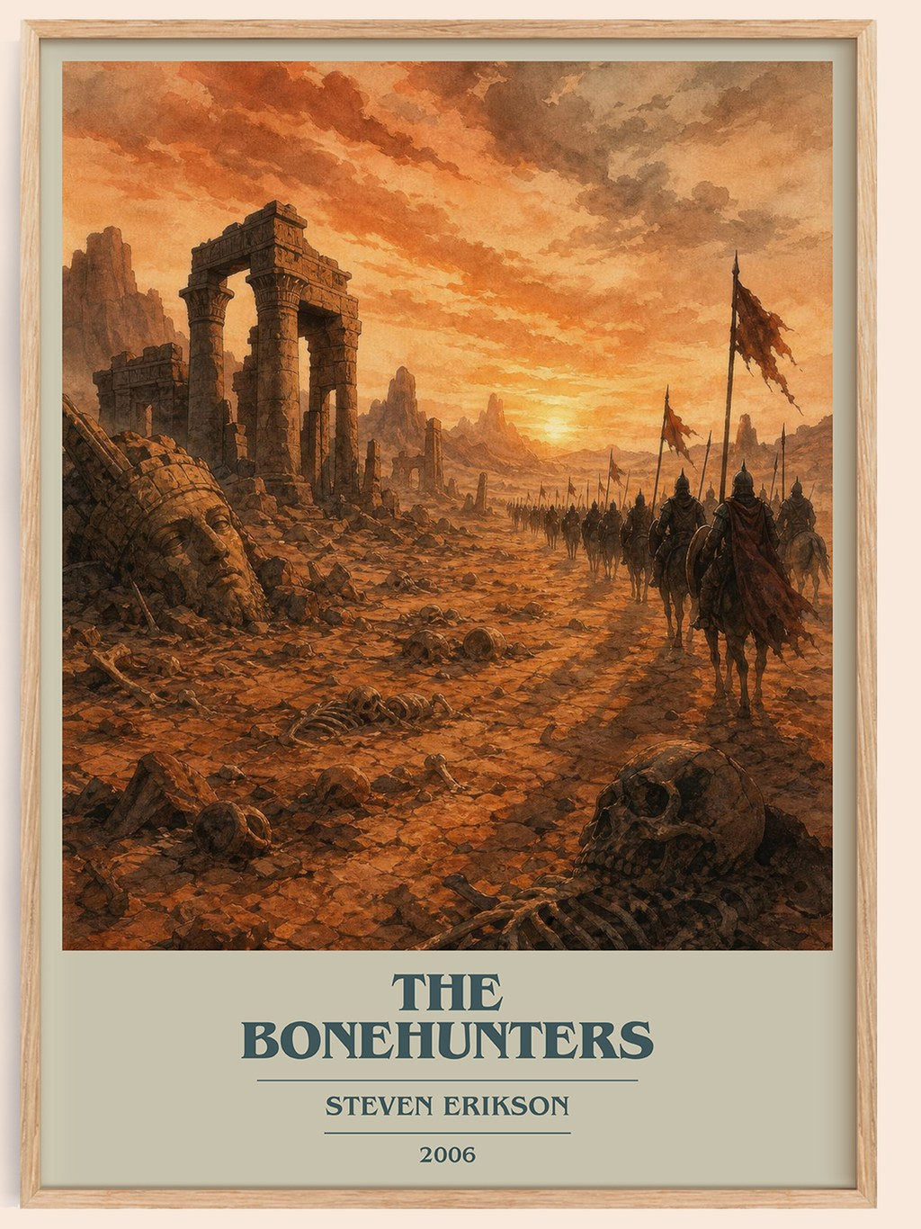 The Bonehunters book cover book poster by Steven Erikson – framed literary art print
