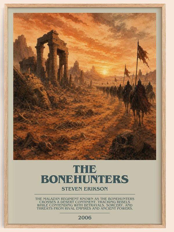 The Bonehunters bookish book poster by Steven Erikson – framed literary art print