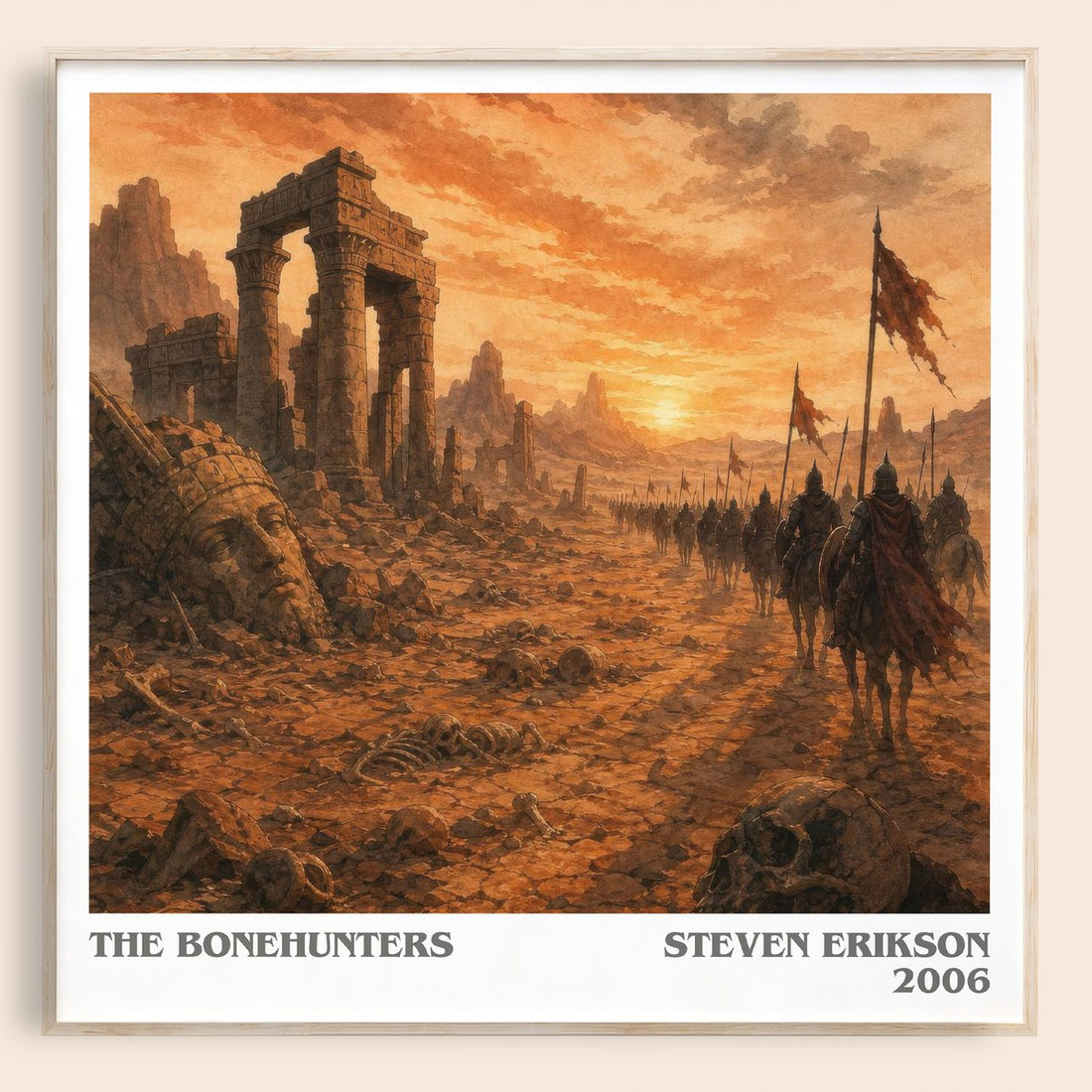The Bonehunters literary book poster by Steven Erikson – framed literary art print