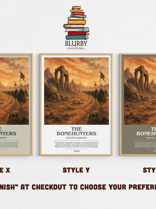 The Bonehunters bookish print in frame leaning in hallway – fantasy wall art