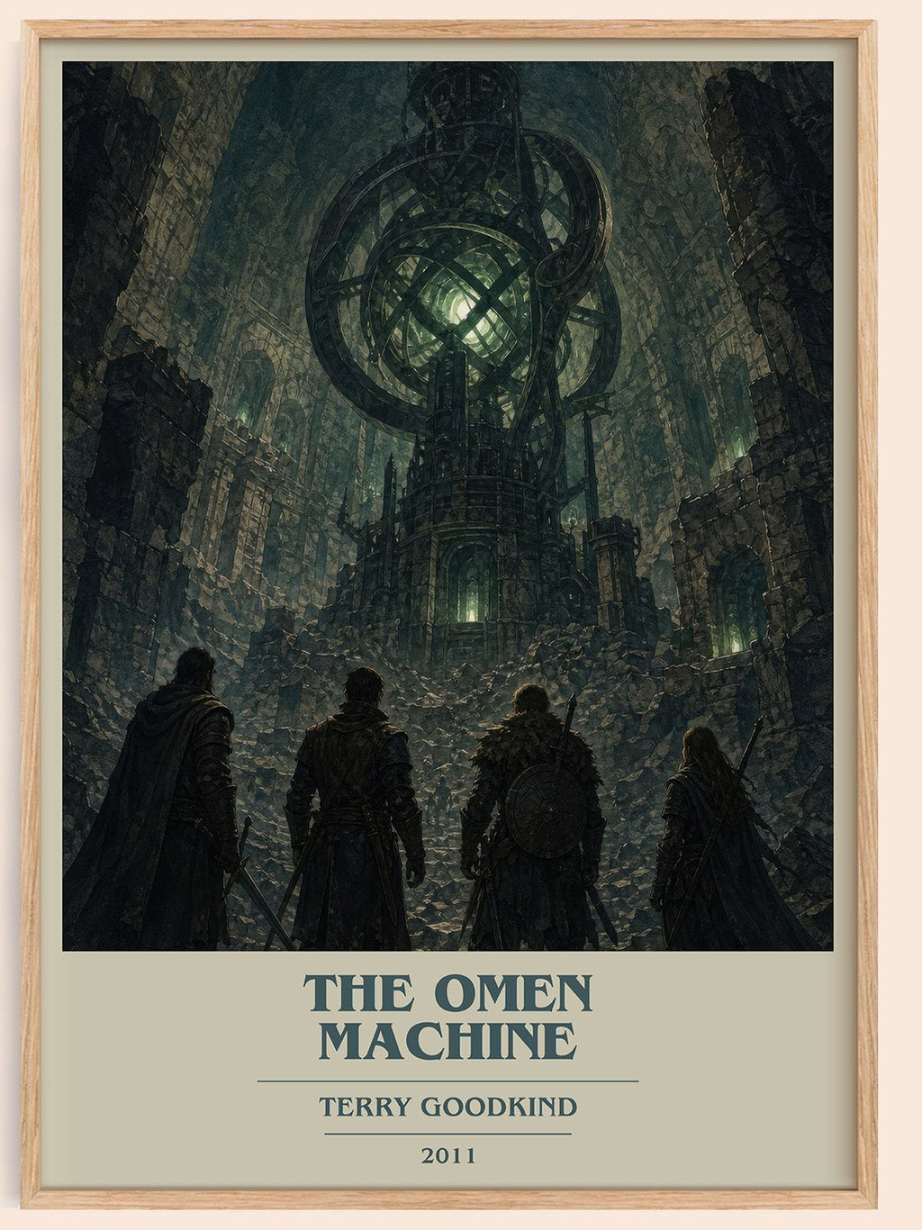 The Omen Machine book cover book poster by Terry Goodkind – framed literary art print