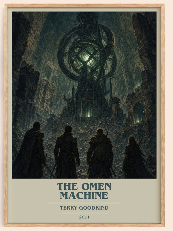 The Omen Machine book cover book poster by Terry Goodkind – framed literary art print