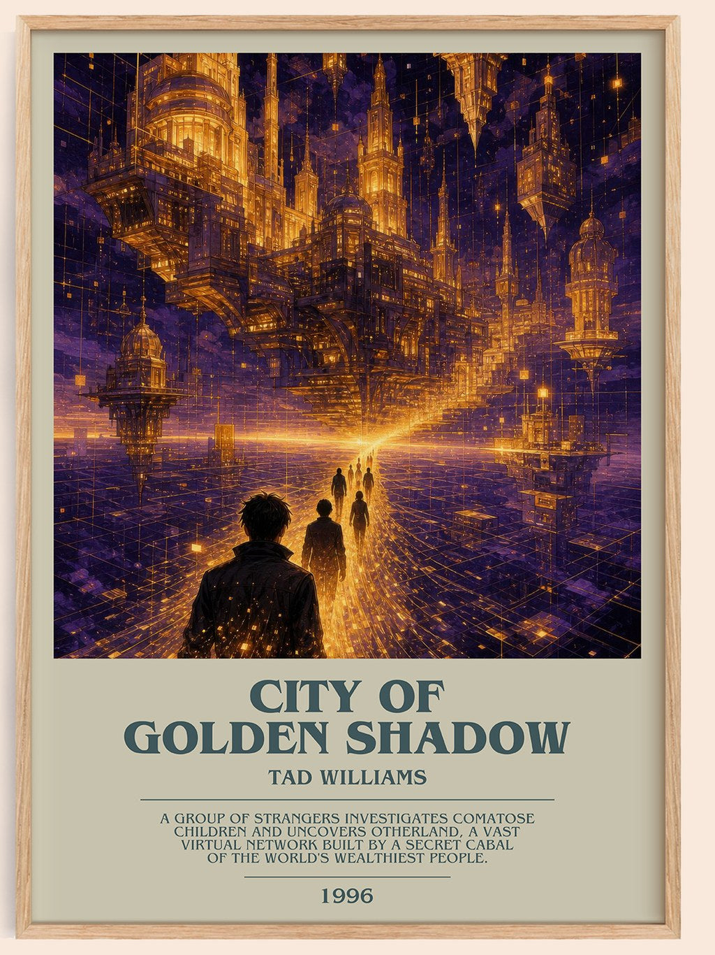 City of Golden Shadow bookish book poster by Tad Williams – framed literary art print