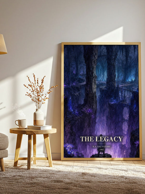 The Legacy watercolour print in frame leaning in hallway – fantasy wall art