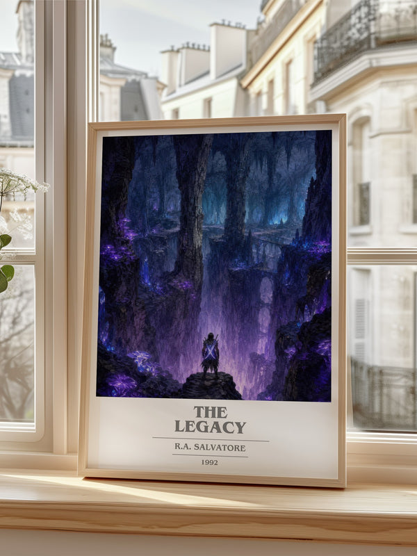 The Legacy book cover poster colour and style options – R.A. Salvatore book art