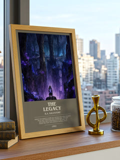The Legacy bookish print framed by window – literary home decor