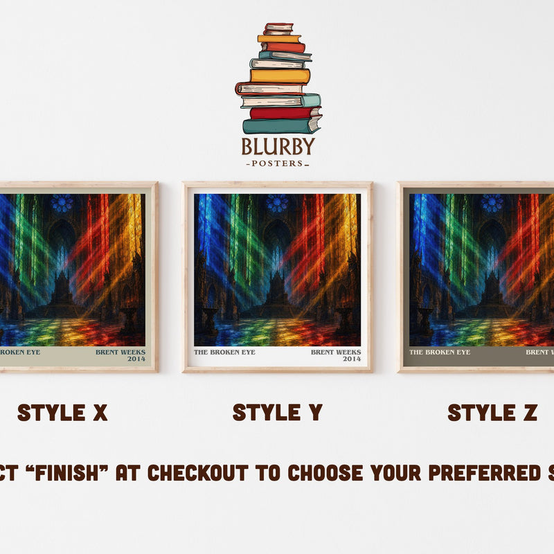 The Broken Eye literary print in frame leaning in hallway – fantasy wall art