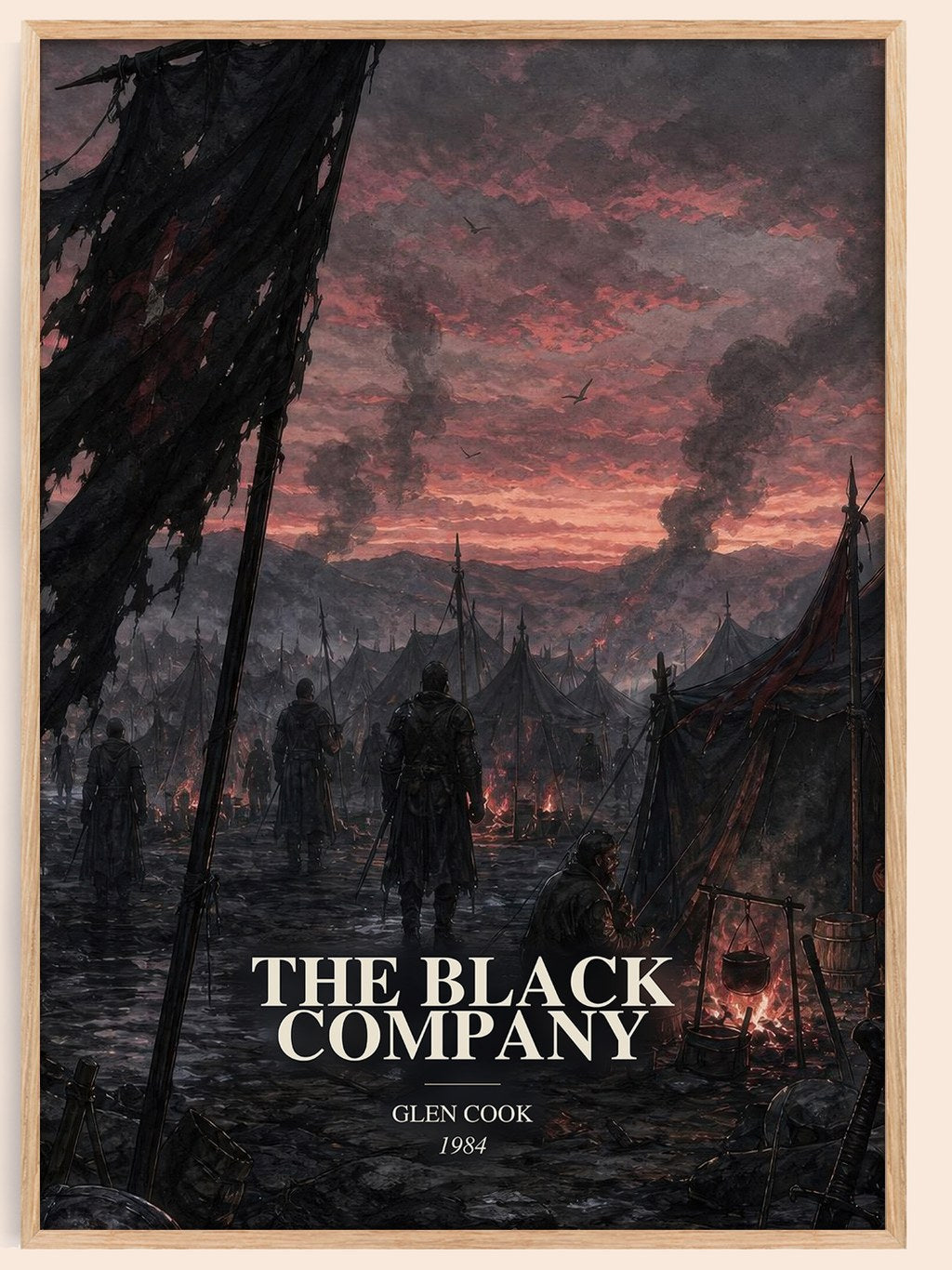 The Black Company watercolour book poster by Glen Cook – framed literary art print