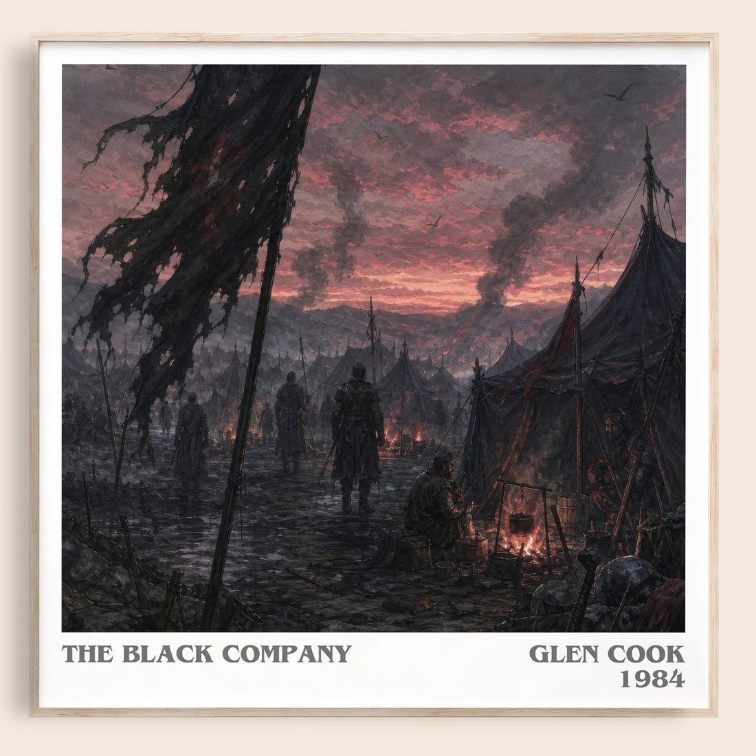 The Black Company literary book poster by Glen Cook – framed literary art print