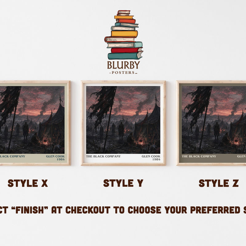 The Black Company literary print in frame leaning in hallway – fantasy wall art