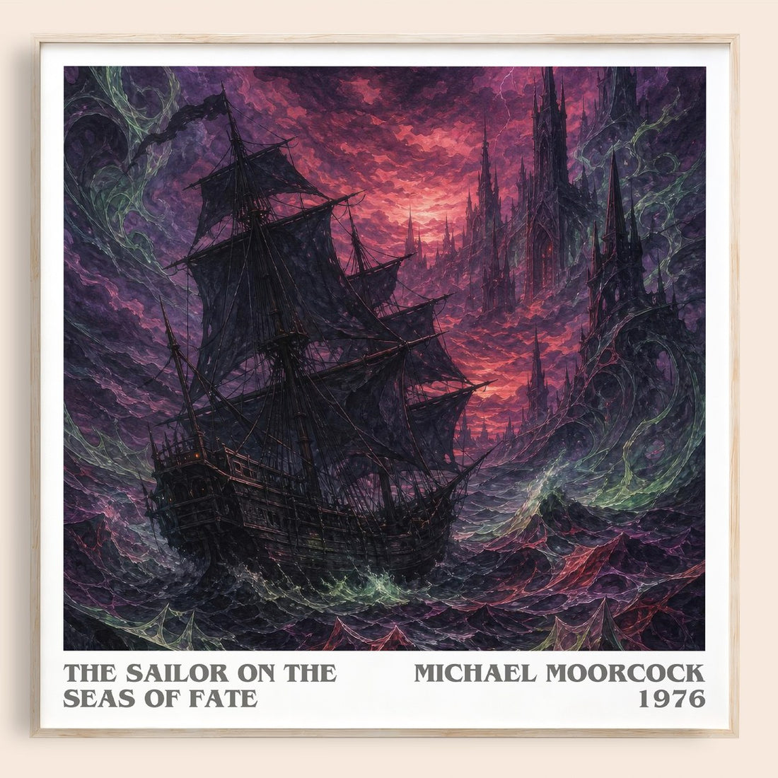 The Sailor on the Seas of Fate literary book poster by Michael Moorcock – framed literary art print
