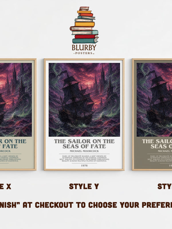 The Sailor on the Seas of Fate bookish print in frame leaning in hallway – fantasy wall art
