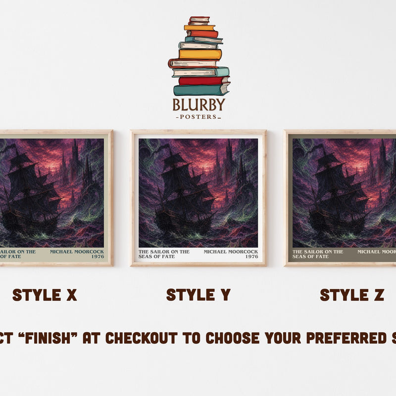 The Sailor on the Seas of Fate literary print in frame leaning in hallway – fantasy wall art