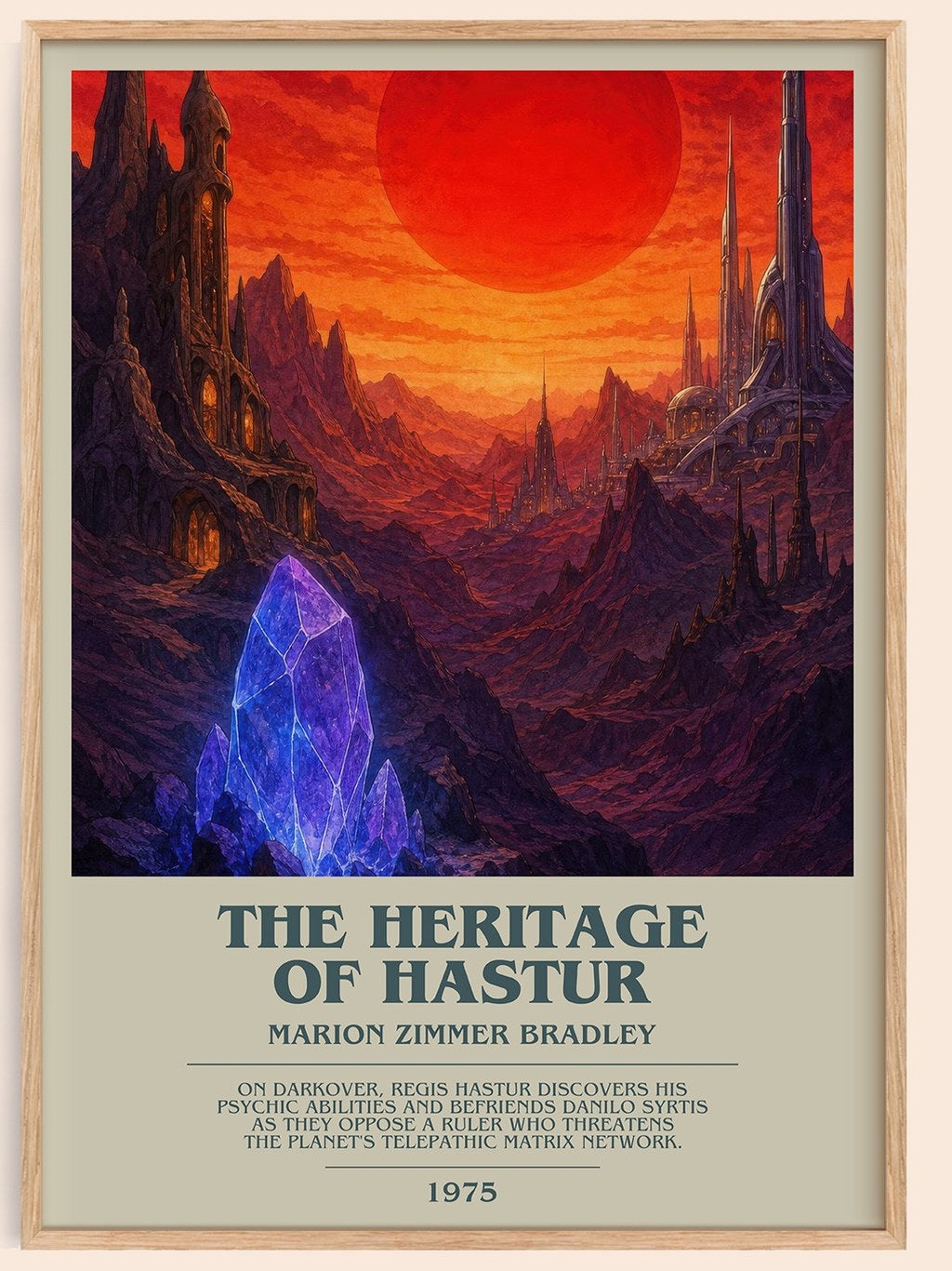 The Heritage of Hastur bookish book poster by Marion Zimmer Bradley – framed literary art print