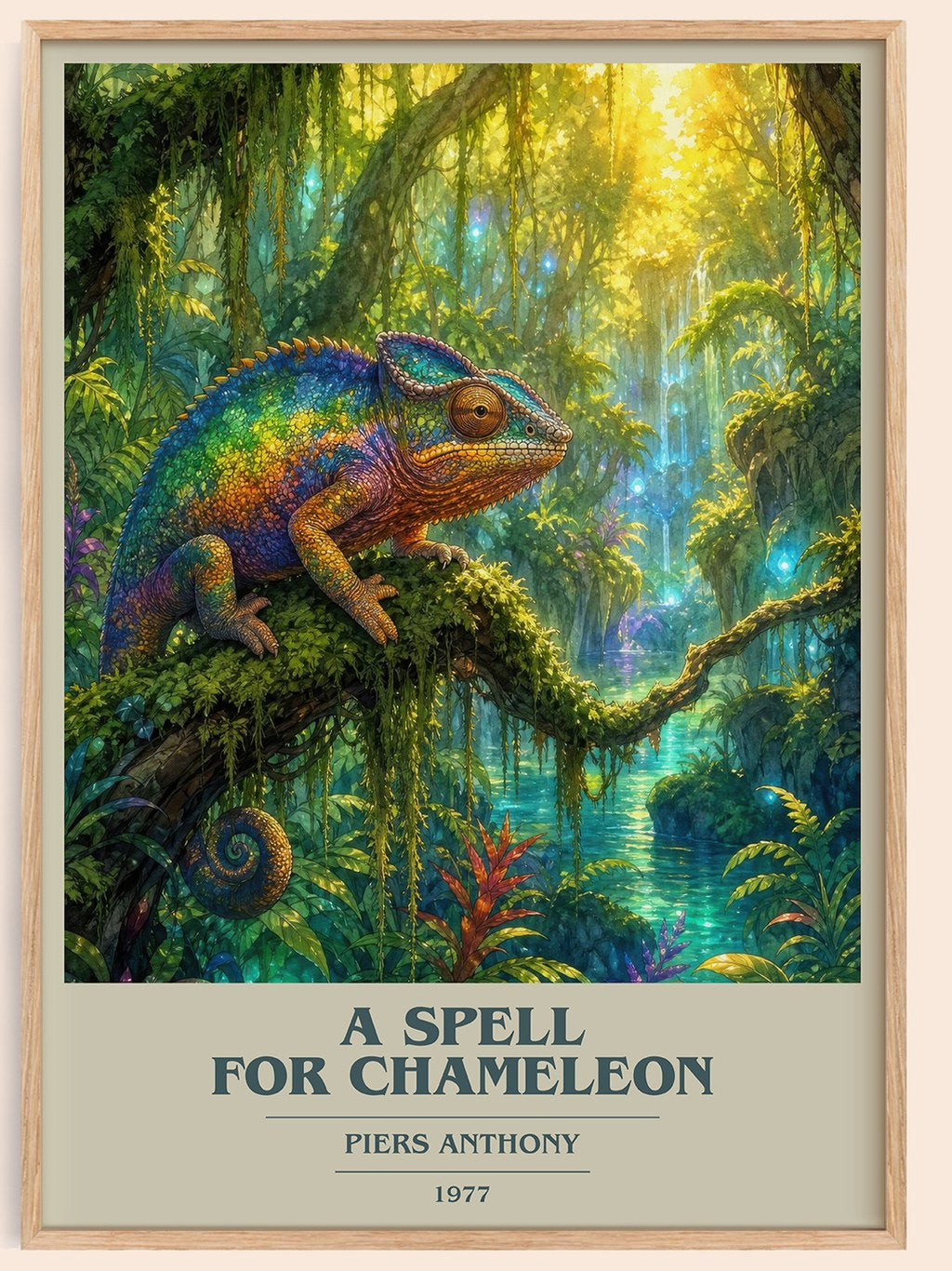 A Spell for Chameleon book cover book poster by Piers Anthony – framed literary art print