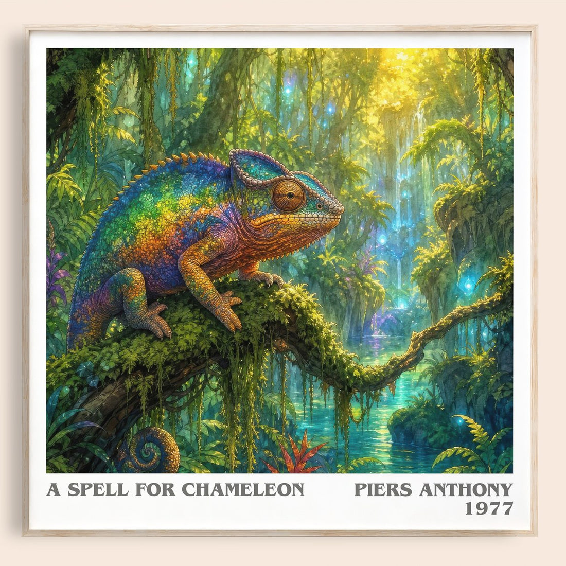 A Spell for Chameleon literary book poster by Piers Anthony – framed literary art print