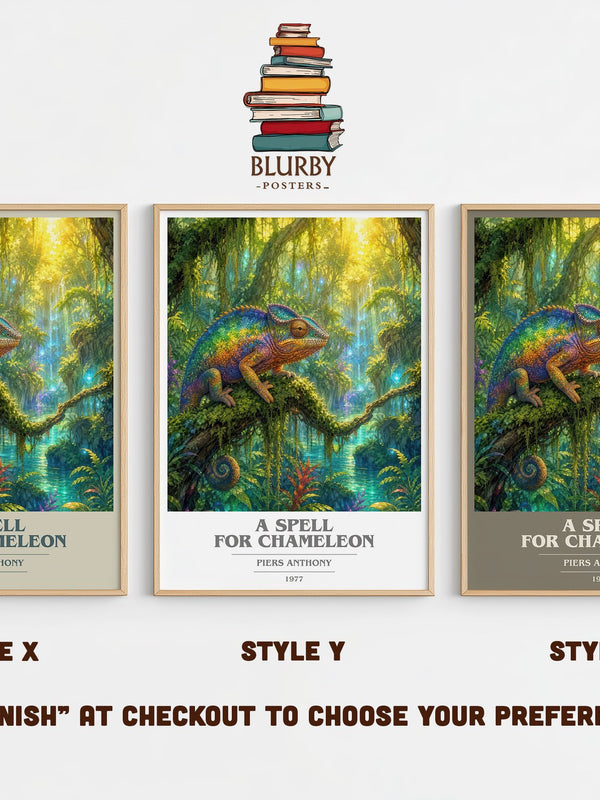 A Spell for Chameleon book cover print in frame leaning in hallway – fantasy wall art