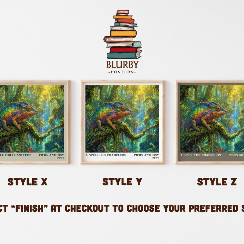 A Spell for Chameleon literary print in frame leaning in hallway – fantasy wall art