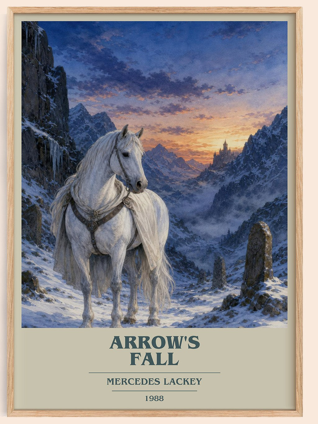 Arrow's Fall book cover book poster by Mercedes Lackey – framed literary art print