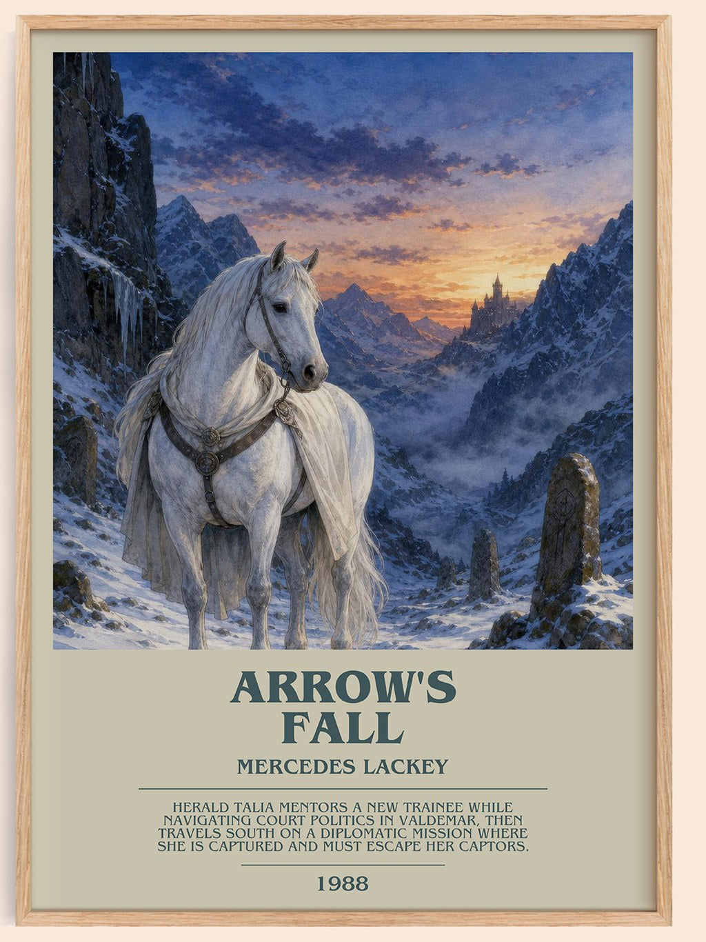 Arrow's Fall bookish book poster by Mercedes Lackey – framed literary art print