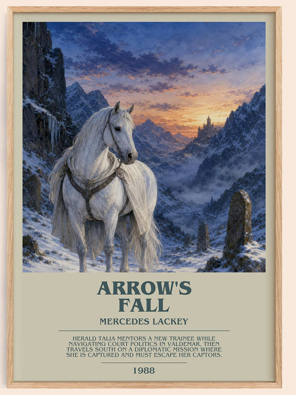 Arrow's Fall bookish book poster by Mercedes Lackey – framed literary art print