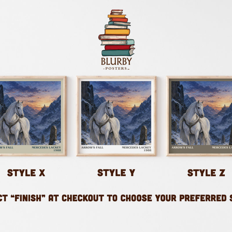 Arrow's Fall literary print in frame leaning in hallway – fantasy wall art