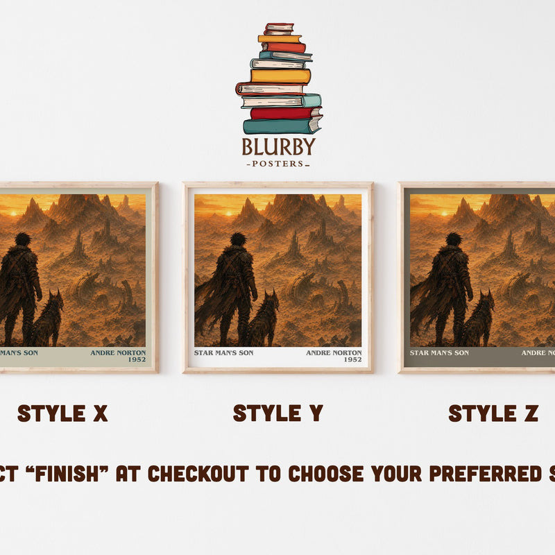Star Man's Son literary print in frame leaning in hallway – sci fi wall art