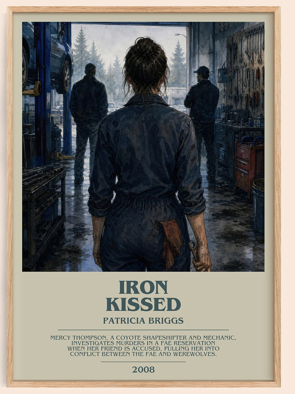 Iron Kissed bookish book poster by Patricia Briggs – framed literary art print