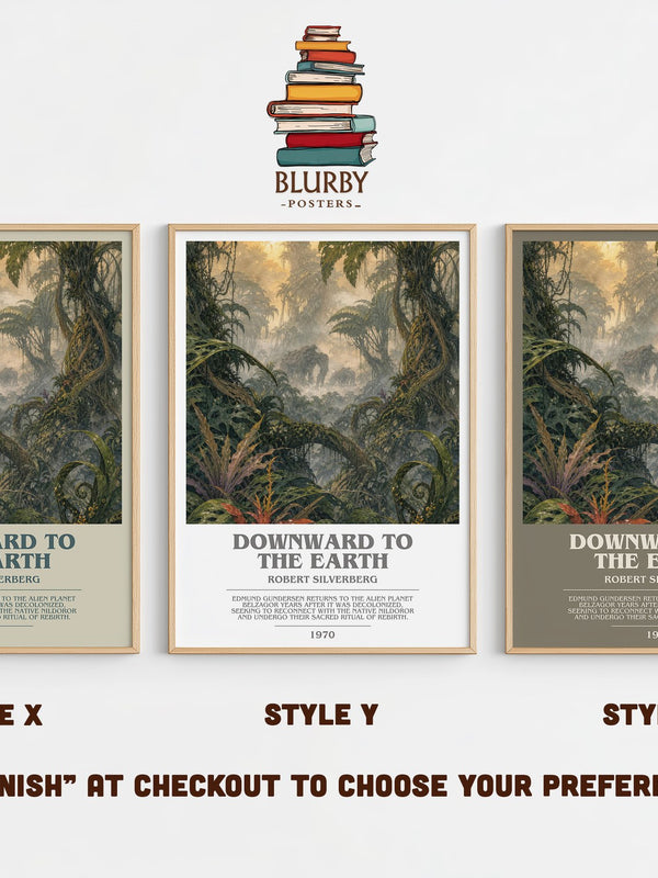Downward to the Earth bookish print in frame leaning in hallway – sci fi wall art