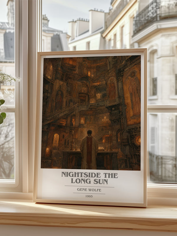 Nightside the Long Sun book cover poster colour and style options – Gene Wolfe book art