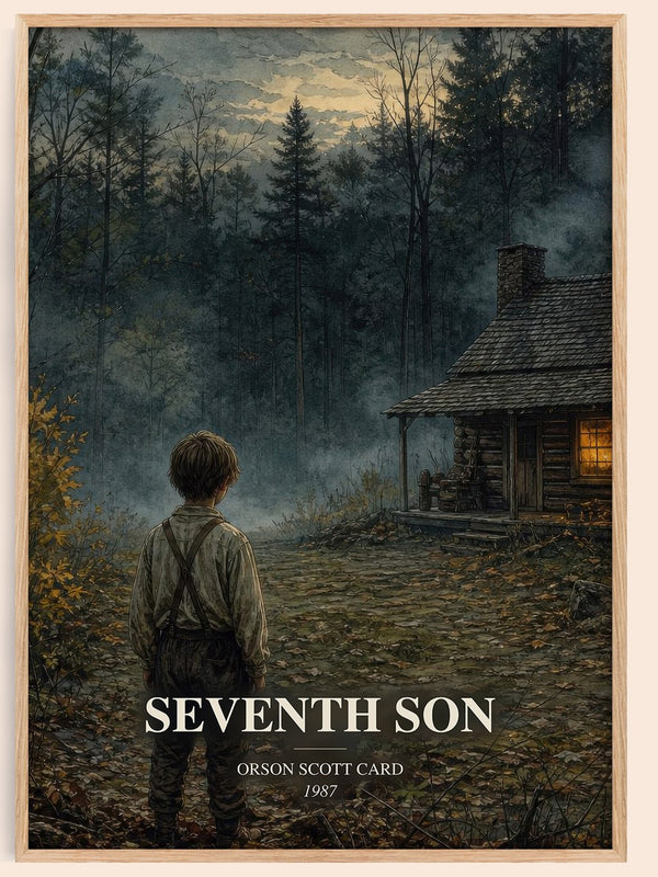 Seventh Son watercolour book poster by Orson Scott Card – framed literary art print