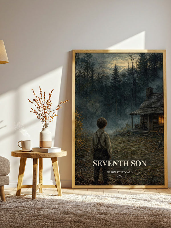 Seventh Son watercolour print in frame leaning in hallway – fantasy wall art