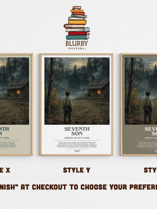 Seventh Son bookish print in frame leaning in hallway – fantasy wall art
