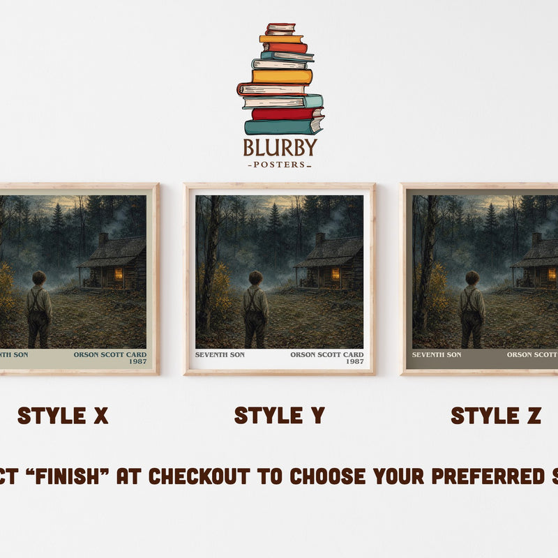 Seventh Son literary print in frame leaning in hallway – fantasy wall art
