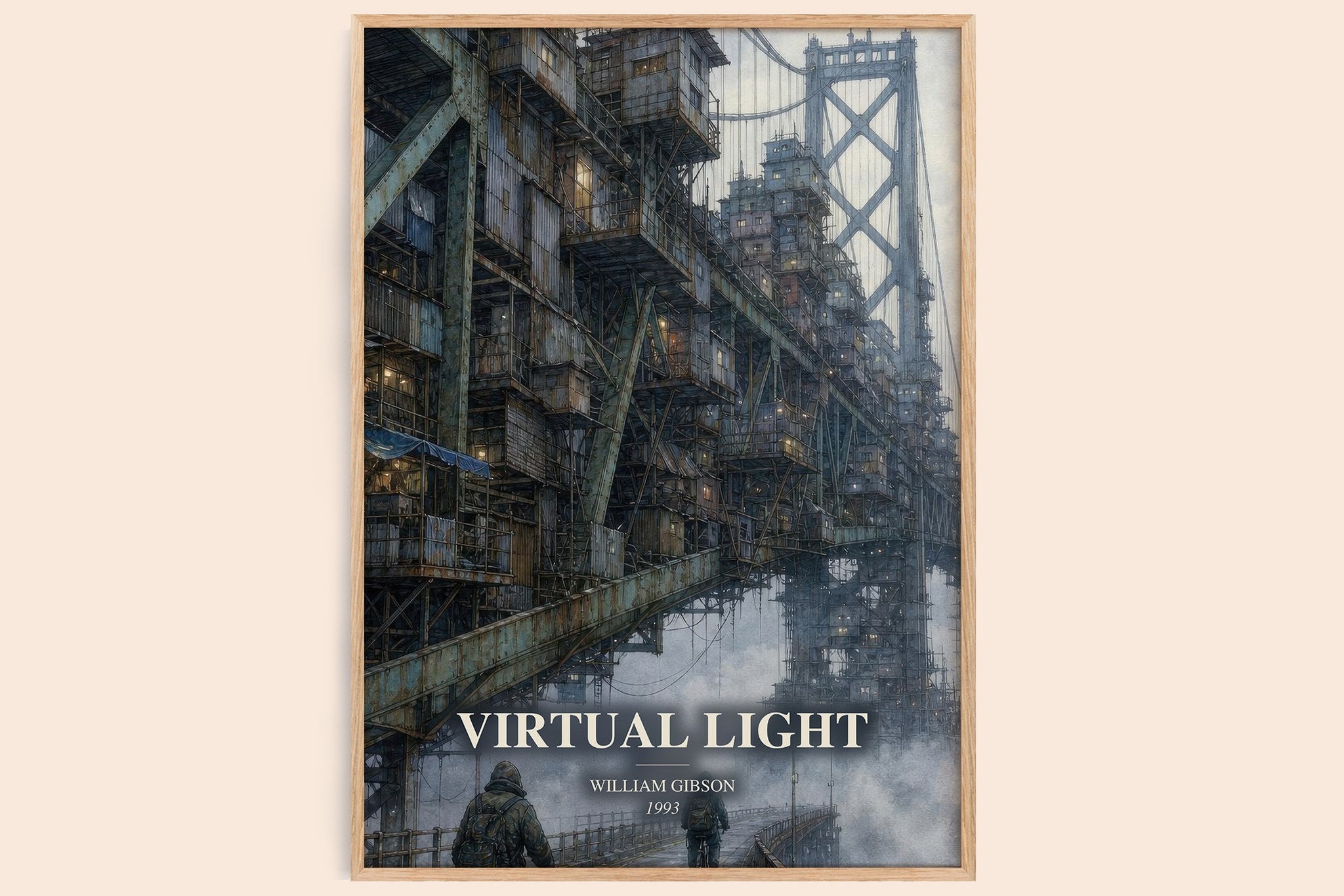 Virtual Light Book Watercolour Illustration by William Gibson