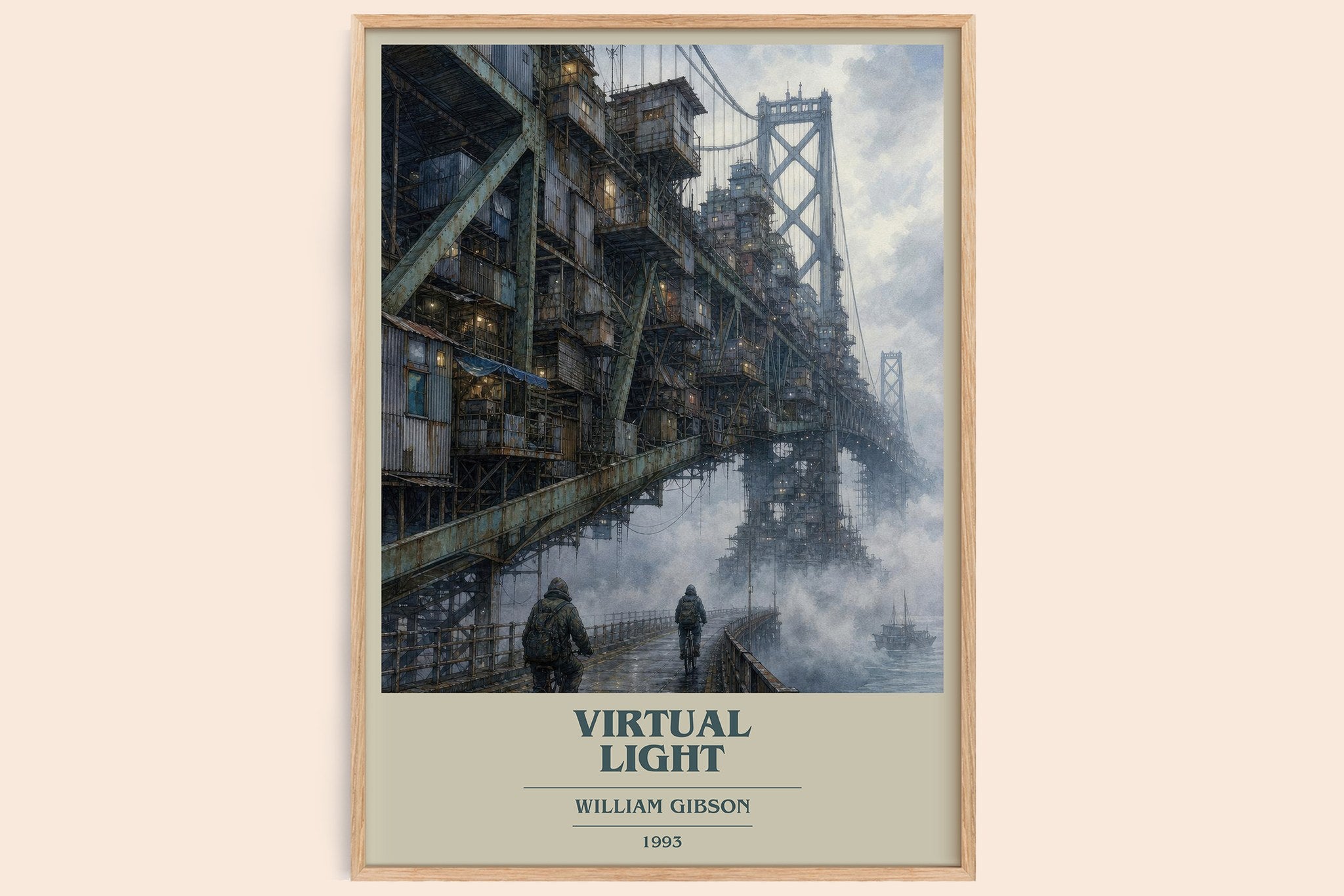 Virtual Light Book Cover Poster by William Gibson