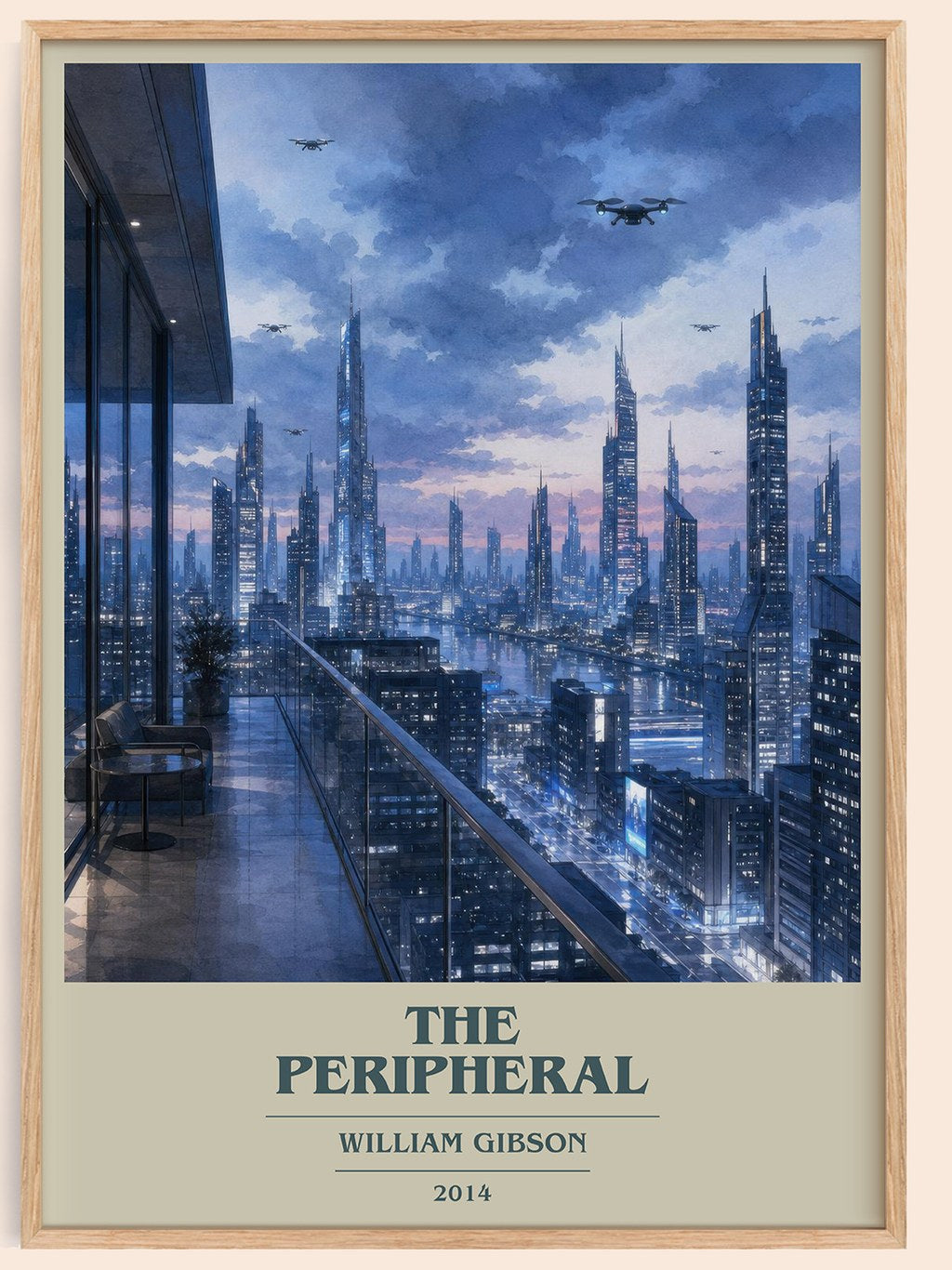 The Peripheral book cover book poster by William Gibson – framed literary art print