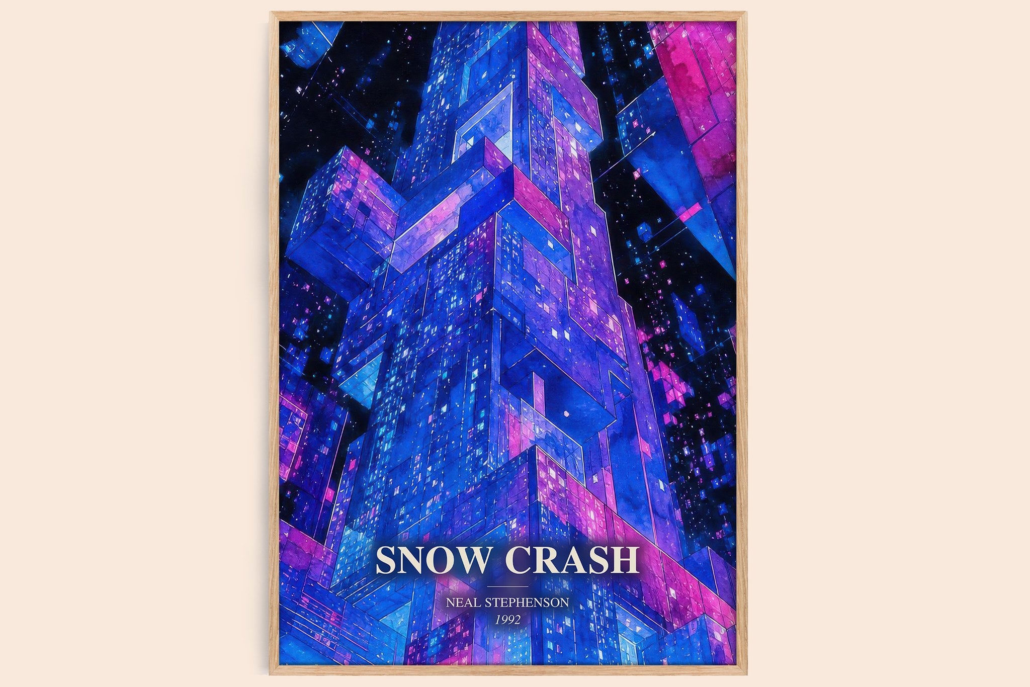 Snow Crash Book Watercolour Illustration by Neal Stephenson