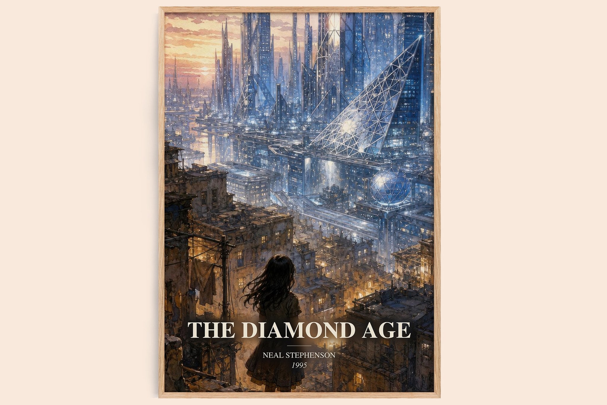 The Diamond Age Book Watercolour Illustration by Neal Stephenson