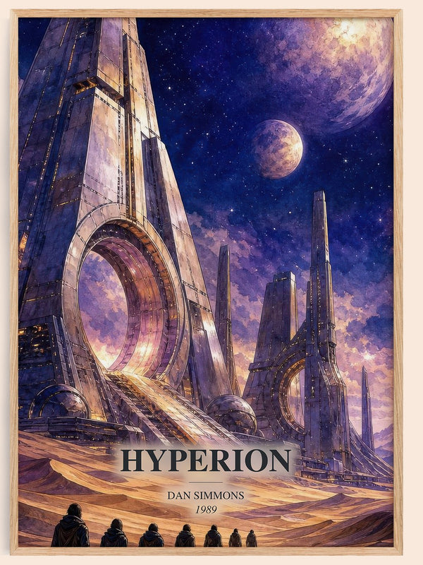 Hyperion watercolour book poster by Dan Simmons – framed literary art print