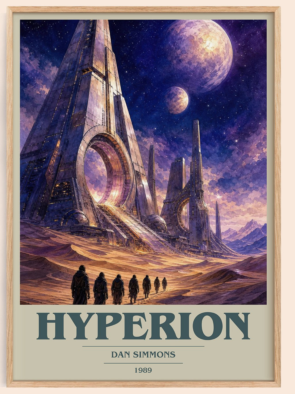 Hyperion book cover book poster by Dan Simmons – framed literary art print
